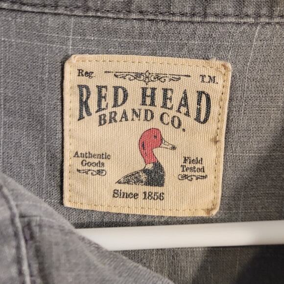 RedHead Brand Co Gray Utility Button Down Shirt Mens M Outdoor Workwear Cotton - Picture 5 of 8